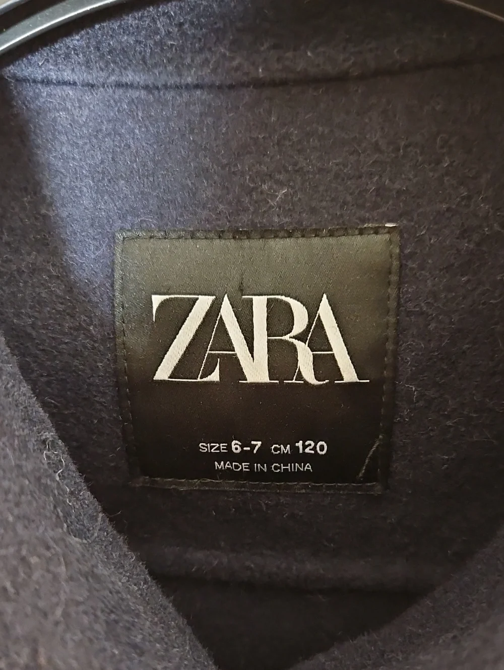 Zara Girl's Navy Wool-Blend Cropped Peacoat Size 6/7